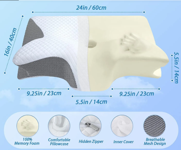 Orthopedic Memory Foam Neck Pillow for Better Sleep