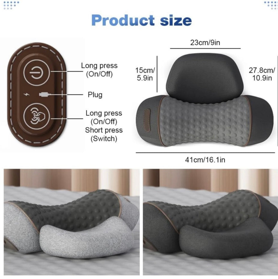 Heated Cervical Support Pillow for Neck and Spine
