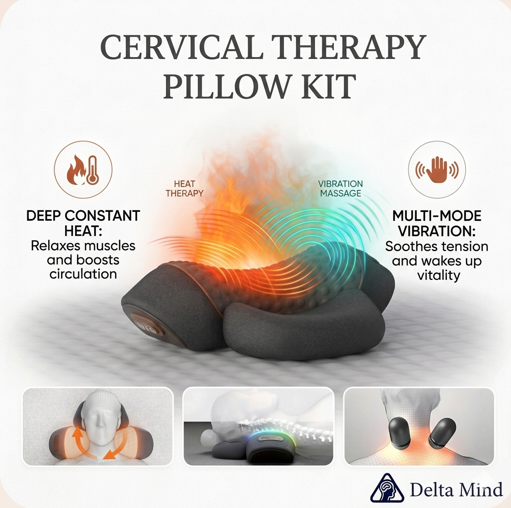 Heated Cervical Support Pillow for Neck and Spine