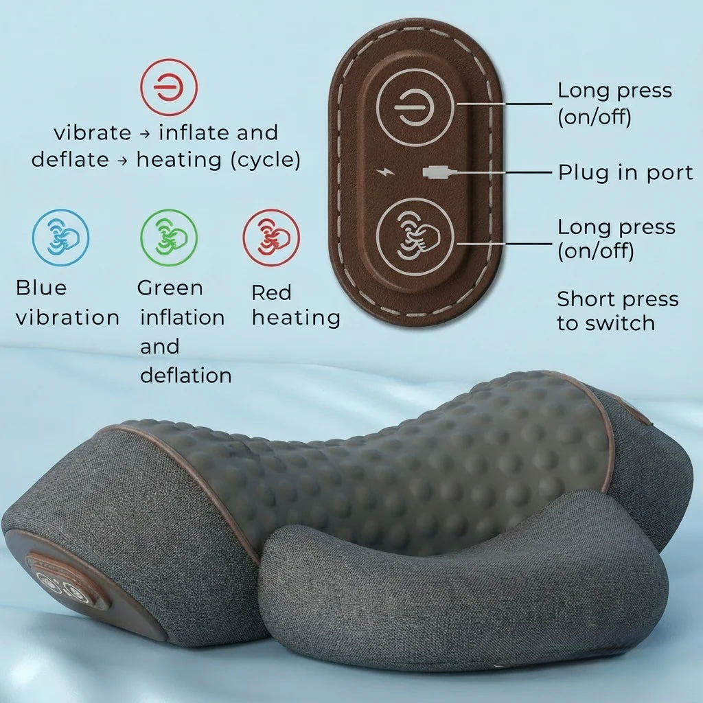 Heated Cervical Support Pillow for Neck and Spine